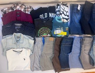 Boys Size 8 Clothing Lot – 21 Pieces – Jeans, Shirts, PJs & Shorts