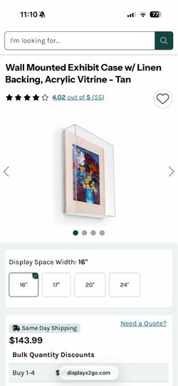 Displays2Go Gallery-Style Shadow Box Display Case – NEW