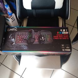 41 RGB Color Keyboard Optical Gaming Mouse Headset And Mouse Pad Combo Kit