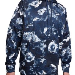 Nike Therma-FIT Men's Navy Multi AOP Print Fleece Hoodies (DQ4836-410) Size XL
