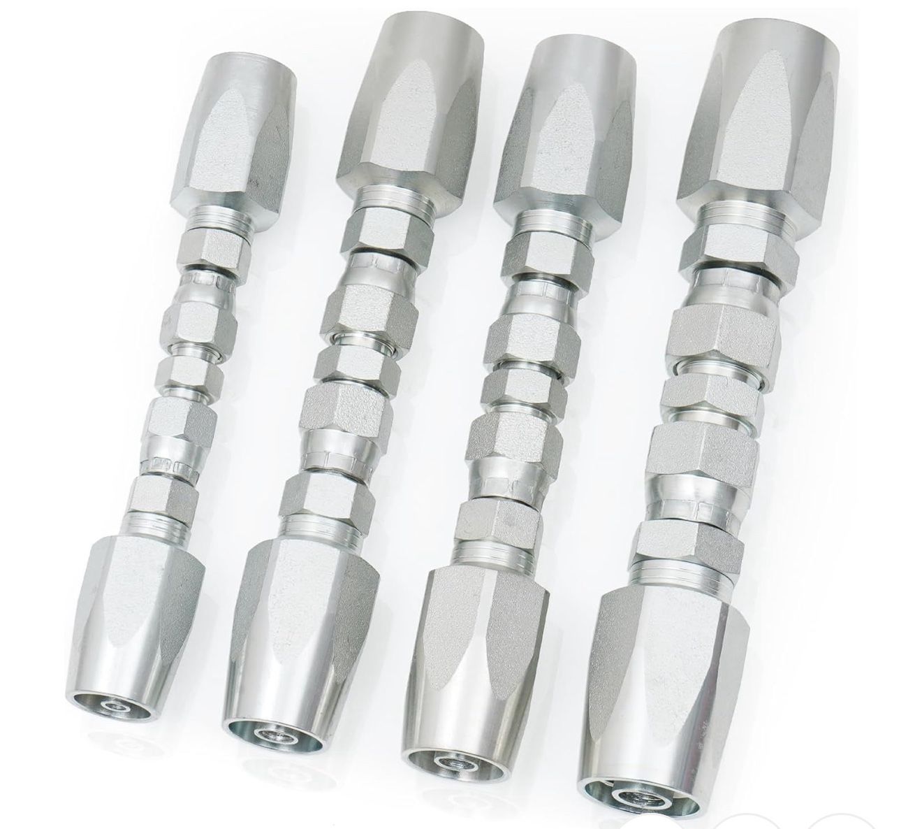 Nisorpa 4 PCS Hydraulic Hose Repair Fittings Kit, Reusable 1/2"' 3/8" 1/4" Inner Diameter for Size #08#06#04 Hydraulic Hose