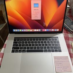 APPLE MACBOOK PRO 2018 15.4" with  4TB SSD Storage Intel 6 Core i9 @ 2.9GHz , 32GB Ram , Radeon Pro 560X 4GB Graphics, macOS Ventura, Microsoft Office