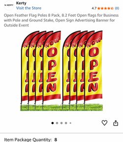 8 flags open sign $90