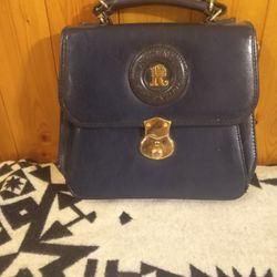 Blue leather handbag Rosenio Splendid. In good condition. 