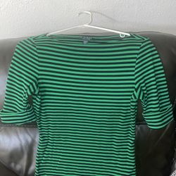 Ralph Lauren Green Shirt Black Stripes
