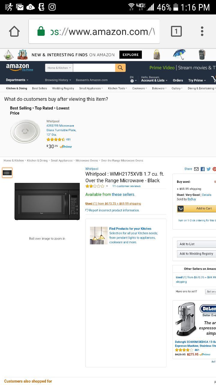 Whirlpool : WMH2175XVB 1.7 cu. ft. Over the Range Microwave - Black
