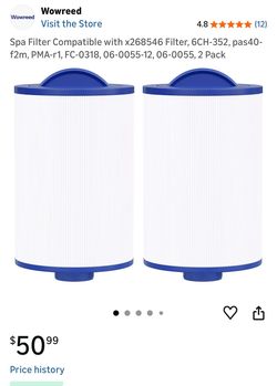 Spa Filter Compatible with x268546 Filter, 6CH-352, pas40-f2m, PMA-r1, FC-0318, 06-0055-12, 06-0055, 2 Pack