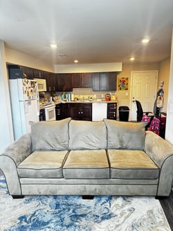 Taupe Three Cushion Sofa