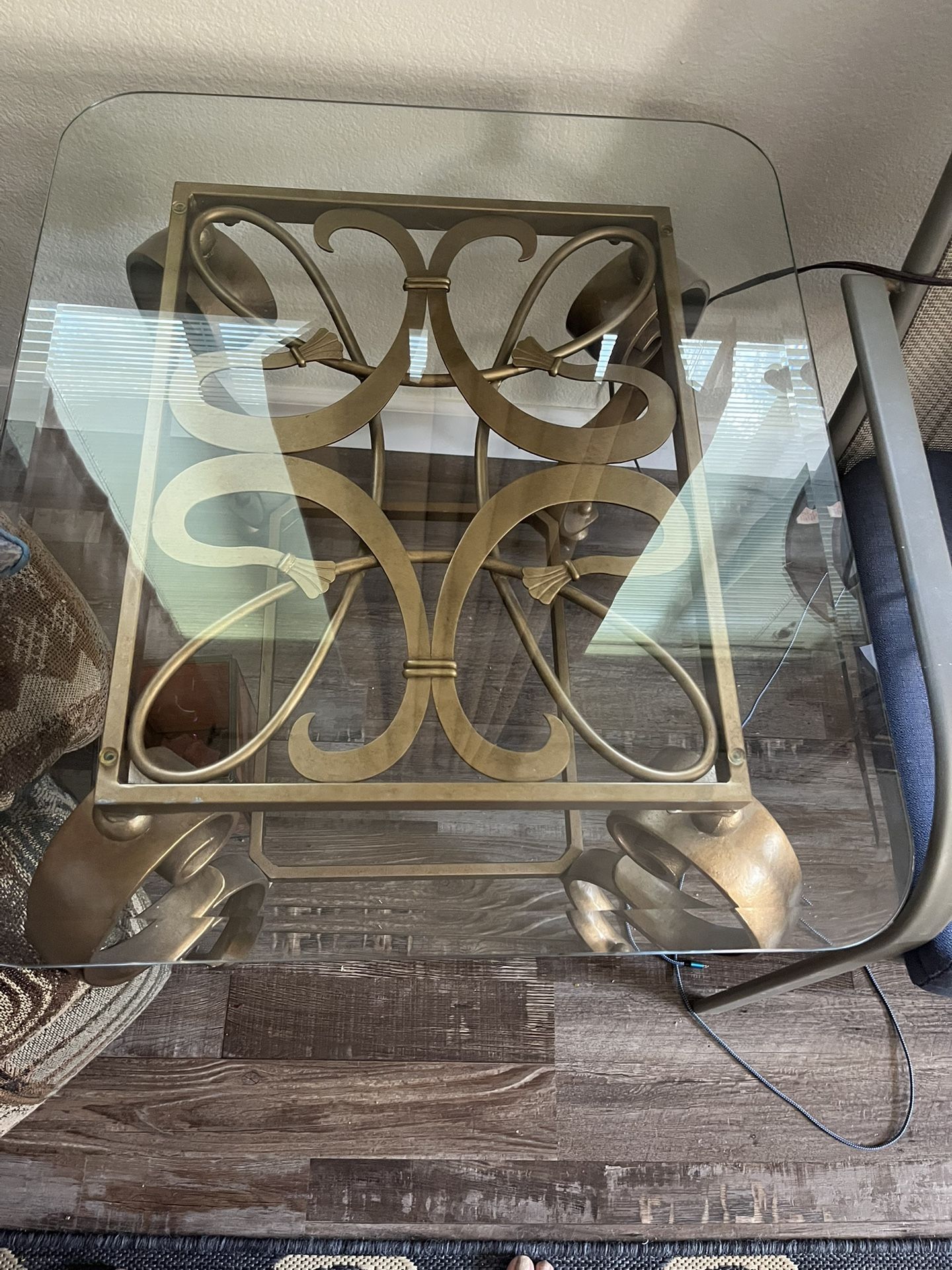 Gold Matching End table and Sofa table