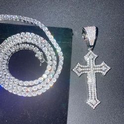 Icy Cross Tennis Chain💎