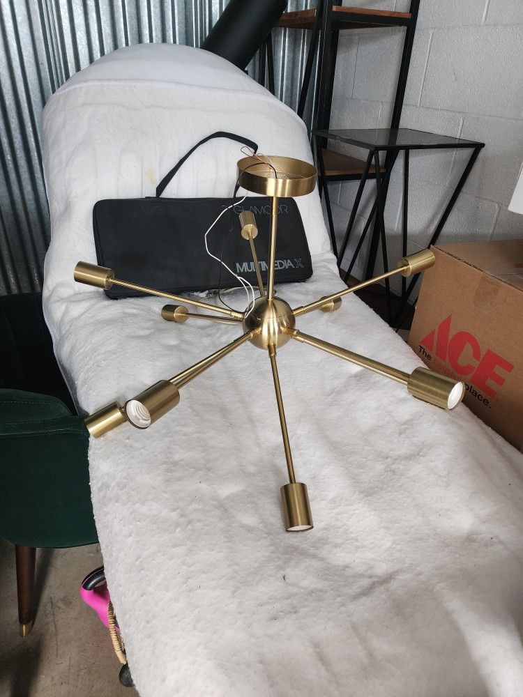 Ceiling Light Fixture - Gold Sputnik 9 Bulbs