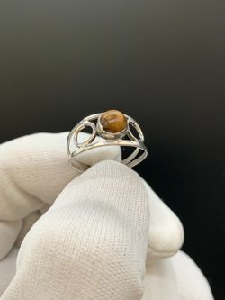 SILVER TIGER EYE RING #34456