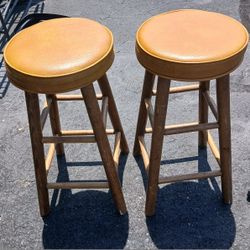 Pair Of 26-in Tall Padded Stools 20 Firm