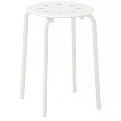 Two White Ikea Stools