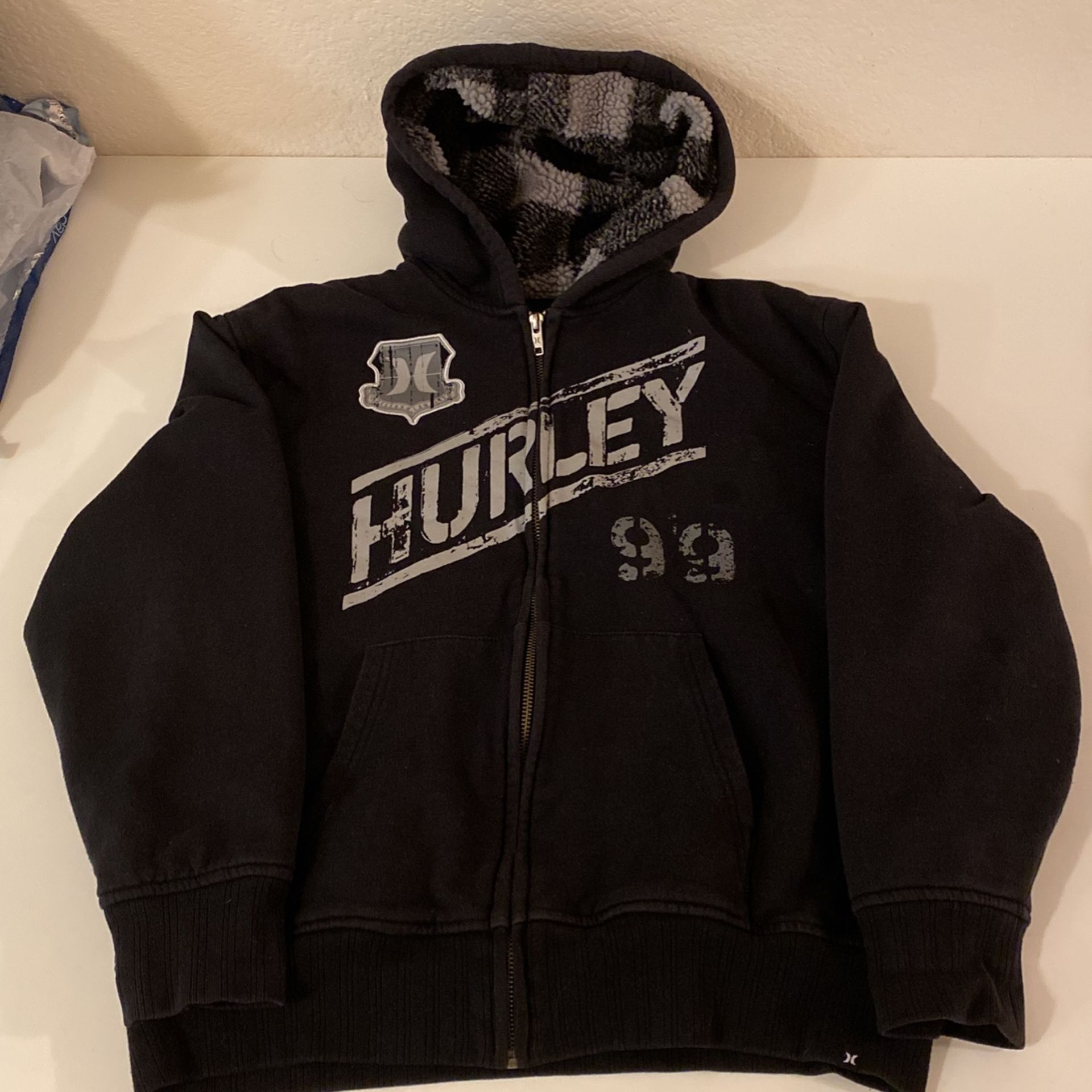 HURLEY Sherpa Hoodie Zip Up Youth