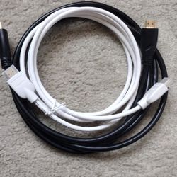 Two New HDMI Cables All Caps on the Connector 2M 2 meters 7.9 ft
