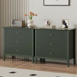 3 Drawer Dressers (Set of 2 dressers)