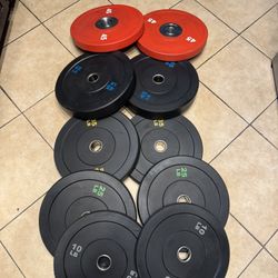 Olympic weights bumper rubber weights 320lbs total firm price