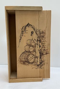 Decorative Wooden Wine Box Crate 2-Bottle Sliding Lid