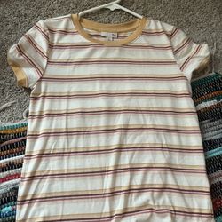 yellow striped tee shirt