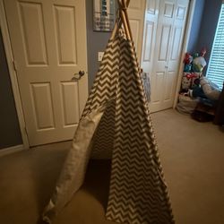 Canvas Kids Teepee Play Tent, 4-Pole Style, 5-Foot Tall