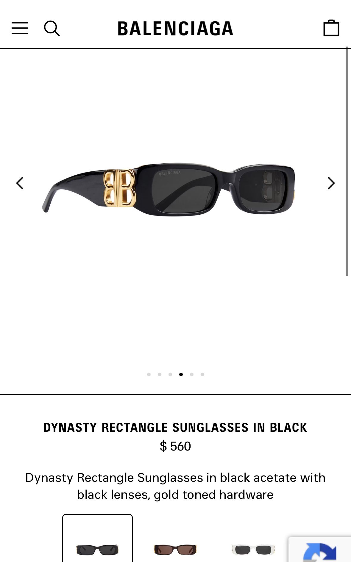 Dynasty Rectangle Balenciaga Sunglasses