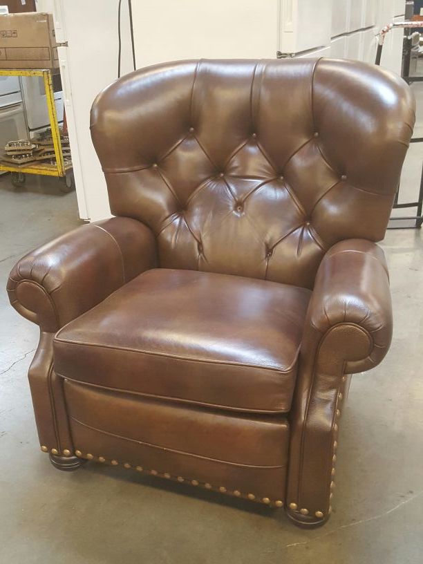 New Ethan Allen Cromwell Leather Recliner Chair