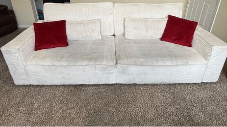 Beige 4 Seat Sofa (corduroy)