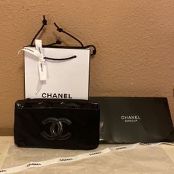 New Chanel Authentic Black Velvet Make Up Trousse Bag Or iPhone Pouch Or Clutch $75 With Gift Bag C My Page More Items Ty