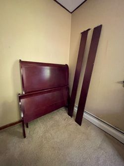 Cherry Dark Brown Headboard & Footboard for Twin Size Mattress (AS-IS)