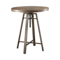 Adjustable Swivel Bar Table Brushed Nutmeg