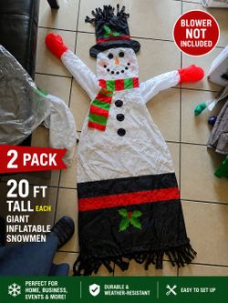 2-Pack 20 Ft Giant Inflatable Snowmen