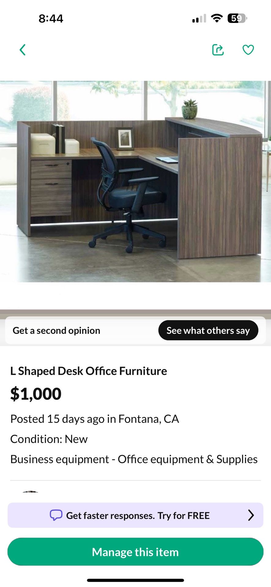 L Shaped Reception Desk Office Furniture 