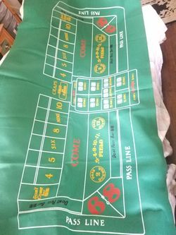Craps table casino game green felt full size