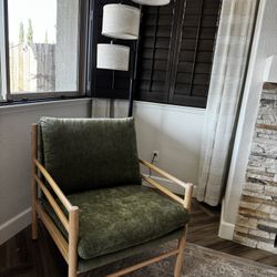 Green Velvet Arm Chair 