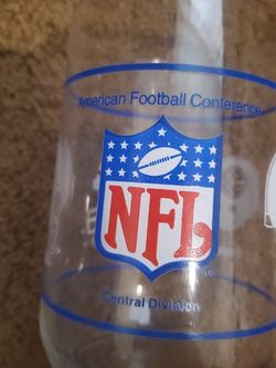 NFL AFC CENTRAL GLASS TEAM LOGO CUP STEELERS BROWNS BENGALS OILERS