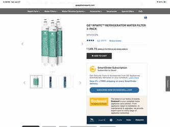 GE RPWFE REFRIGERATOR WATER FILTER 3-PACK