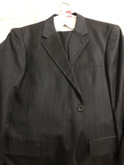 BEST offer Stafford Suit Size 44 Black Blue Pinstrip