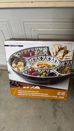 Divided serving dish lazy Susan