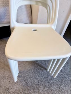 Set of 4 IKEA URBAN White Stackable Dining Chairs – Modern