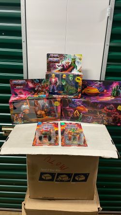 Masters Of The Universe/ He Man/ Prince Adam & Cringer/ Stridor/ Point Dread & Talon Fighter/ Tri-klops/ Ram Man