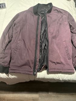 DKNY Men’s Burgundy Insulated Bomber Jacket – Size Large