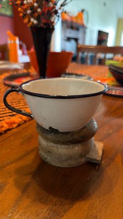 Vintage enamel cup-