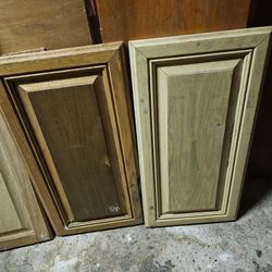Multiple, new, never used, varied sizes real wooden cabinet doors, use as one door or double doors