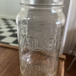 Atlas, Strong Shoulder Mason Jar Without Lid 7 Inches Tall