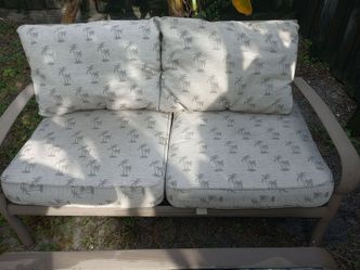 Outdoor patio furniture Couch with glass table