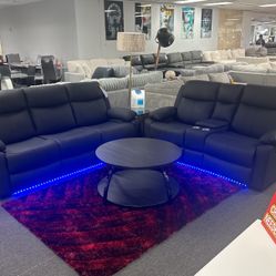 Gorgeous Black Reclining Sofa&loveseat On Sale $999