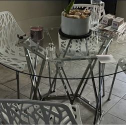 Glass dining table