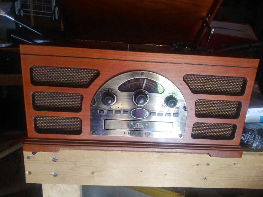 Older multi-unit record player radio tape deck