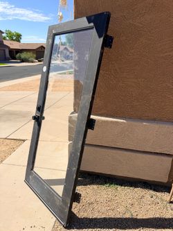 Black Wood Front Door with Large Glass Window - 35.75” x 79.25”